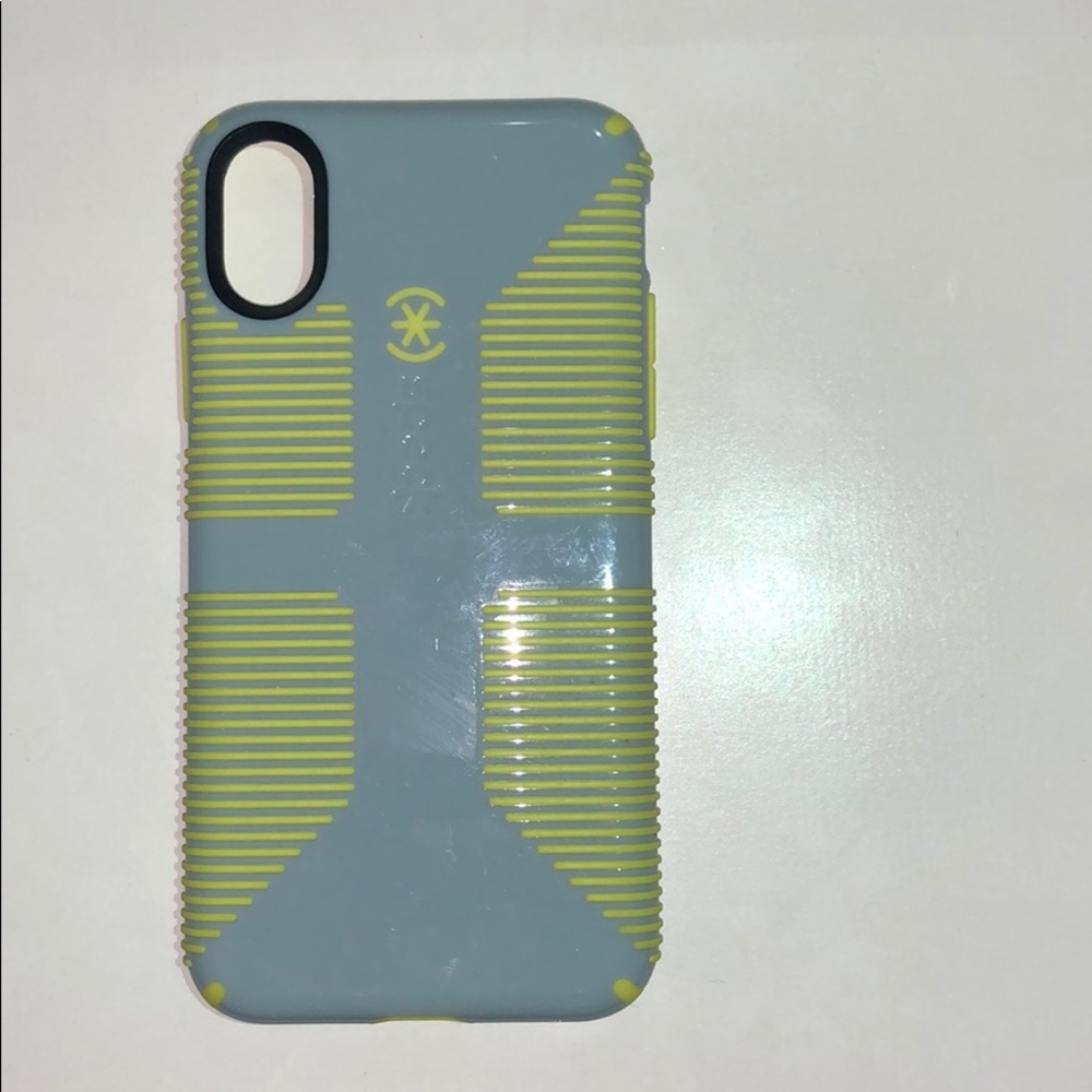 Grey/ Neon Speck iPhone X case